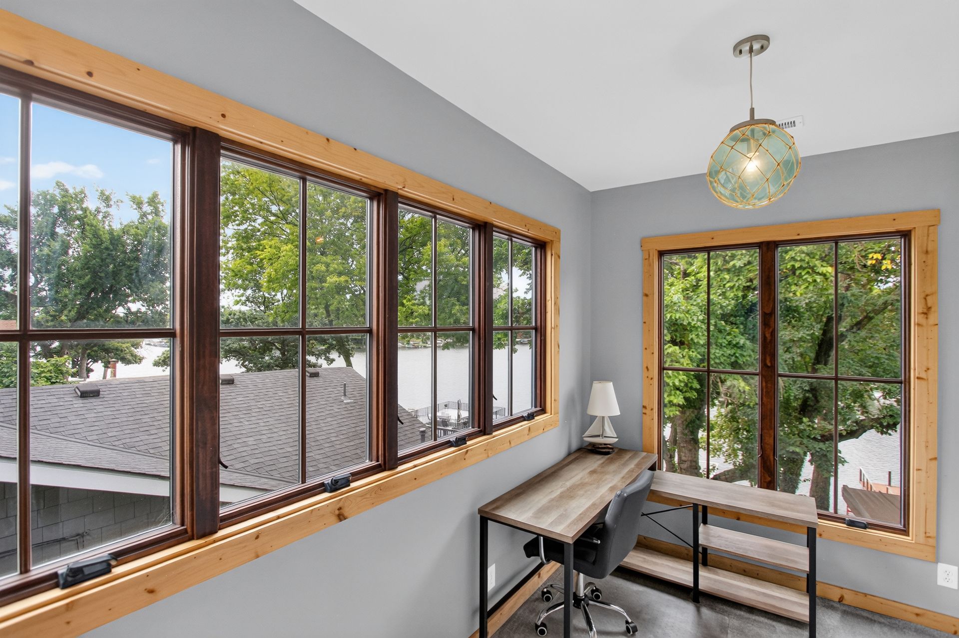 Home office nook with lake views at 31 H Street, Lake Lotawana